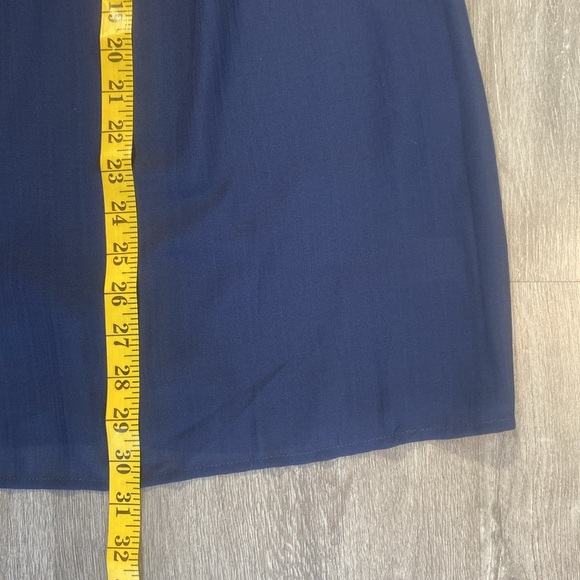 Everly Navy Blue Halter Dress Size Medium – Sleeveless High Neck Smocked Detail - Picture 5 of 5